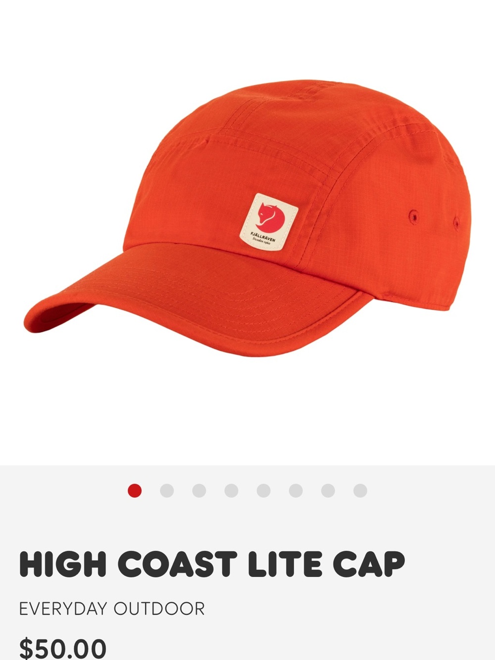 Fjallraven Orange High Coast Lite Cap